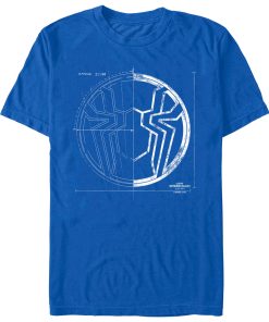 Men’s Marvel Spider-Man No Way Home Spider Icon Blueprint T-Shirt