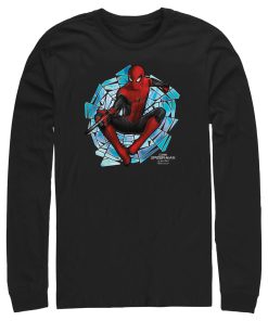 Men’s Marvel Spider-Man No Way Home Spinning Webs Long Sleeve Shirt