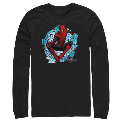 Men’s Marvel Spider-Man No Way Home Spinning Webs Long Sleeve Shirt