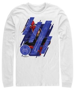 Men’s Marvel Spider-Man No Way Home Suit Blueprint Panels Long Sleeve Shirt