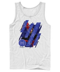 Men’s Marvel Spider-Man No Way Home Suit Blueprint Panels Tank Top