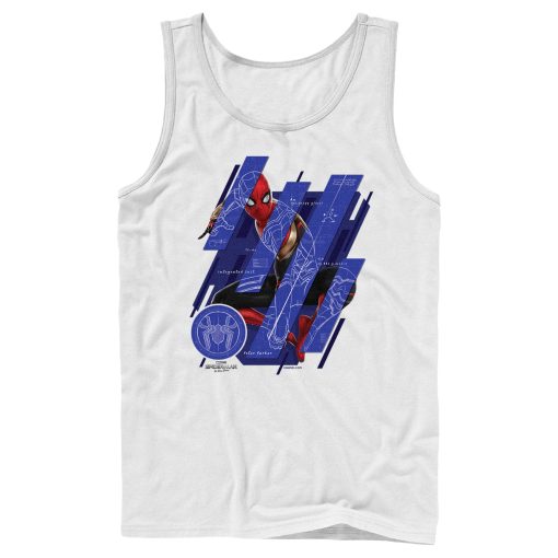 Men’s Marvel Spider-Man No Way Home Suit Blueprint Panels Tank Top