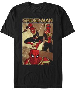Men’s Marvel Spider-Man No Way Home Three Panel Poster T-Shirt