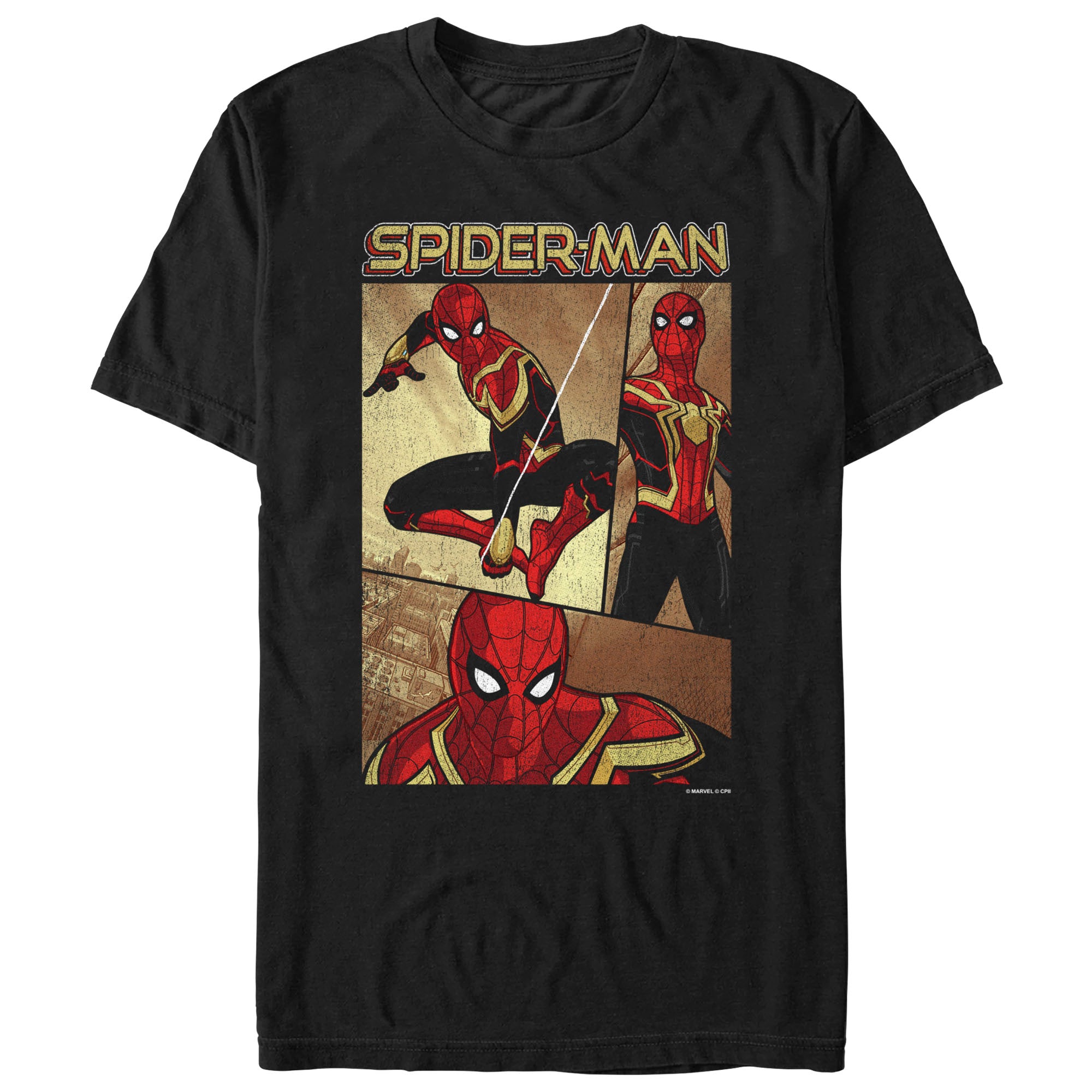 Men's Marvel Spider-Man No Way Home Three Panel Poster T-Shirt Men's Marvel Spider-Man No Way Home Three Panel Poster T-Shirt