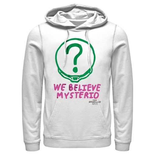 Men’s Marvel Spider-Man No Way Home We Believe Mysterio Pink and Green Pull Over Hoodie