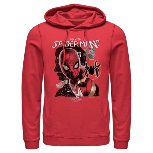 Men’s Marvel Spider-Man No Way Home Who is the Spider-Man Pull Over Hoodie