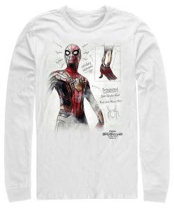 Men’s Marvel Spider-Man Now Way Home Integrated Suit Sketch Long Sleeve Shirt