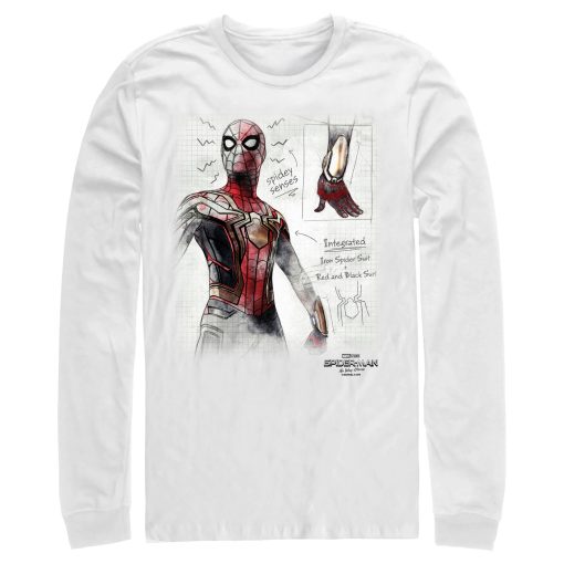 Men’s Marvel Spider-Man Now Way Home Integrated Suit Sketch Long Sleeve Shirt