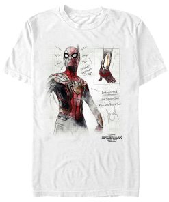 Men’s Marvel Spider-Man Now Way Home Integrated Suit Sketch T-Shirt