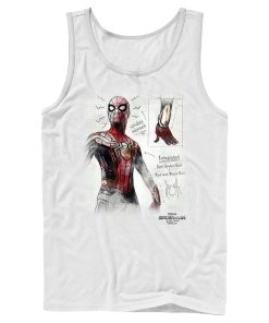 Men’s Marvel Spider-Man Now Way Home Integrated Suit Sketch Tank Top