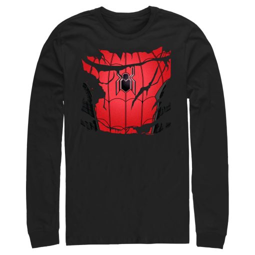 Men’s Marvel Spiderman No Way Home Ripped Costume Long Sleeve Shirt