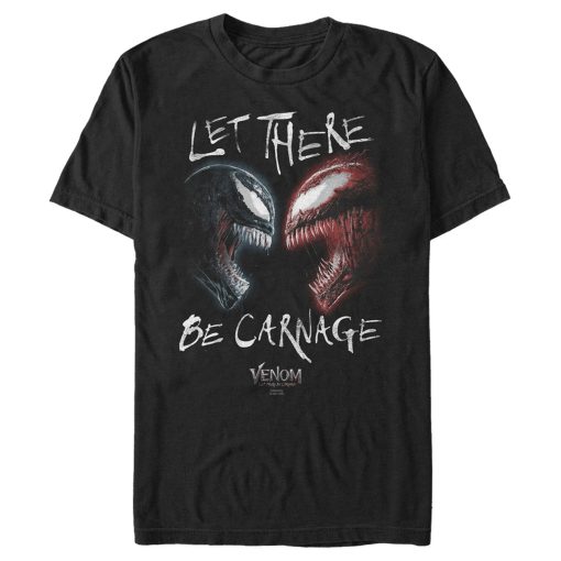 Men’s Marvel Venom Let There be Carnage Black Vs. Red T-Shirt