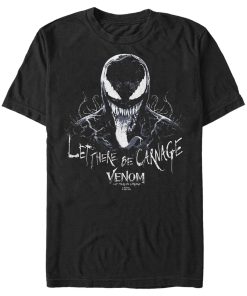 Men’s Marvel Venom Let There be Carnage Black and White T-Shirt