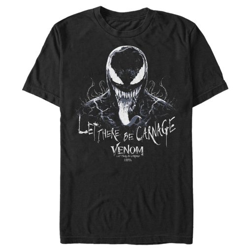 Men’s Marvel Venom Let There be Carnage Black and White T-Shirt