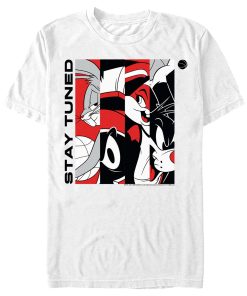 Men’s Space Jam A New Legacy Stay Tuned Panels Red and Black T-Shirt