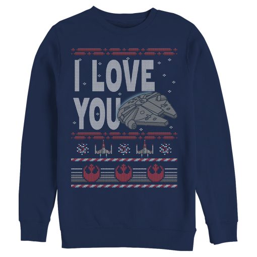 Men’s Star Wars Christmas I Love You Quote Sweatshirt