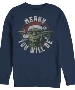 Men’s Star Wars Christmas Yoda Merry You Will Be Sweatshirt