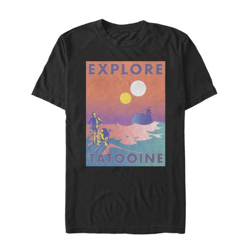 Men’s Star Wars Explore Tatooine Travel Poster T-Shirt