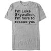 Men’s Star Wars Here to Rescue You T-Shirt