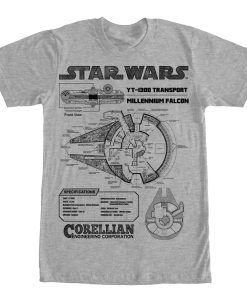 Men’s Star Wars Millennium Falcon Specifications T-Shirt