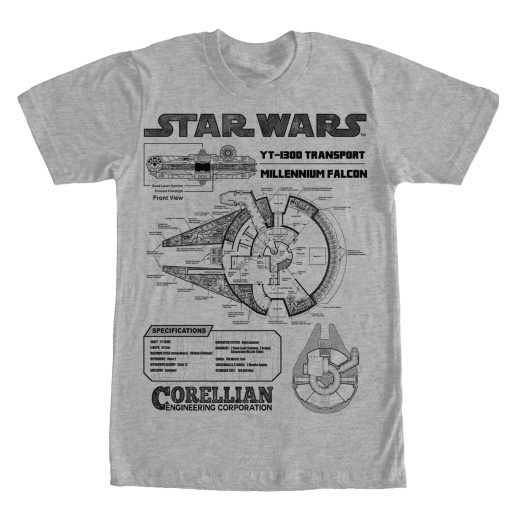 Men’s Star Wars Millennium Falcon Specifications T-Shirt