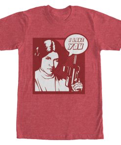 Men’s Star Wars Pop Art Princess Leia I Love You T-Shirt