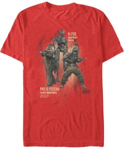 Men’s Star Wars Rogue One Rebel Warriors Pao Bistan K-2SO T-Shirt