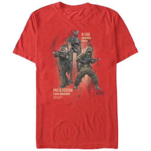 Men’s Star Wars Rogue One Rebel Warriors Pao Bistan K-2SO T-Shirt