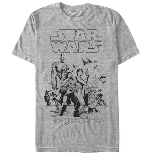 Men’s Star Wars Rogue One Rebellion Scarif Scene T-Shirt