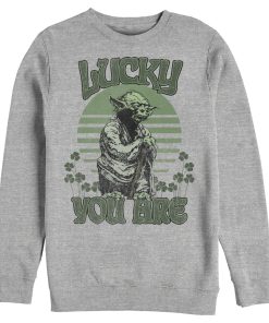 Men’s Star Wars St. Patrick’s Day Yoda Lucky You Are Clovers Sweatshirt