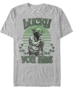 Men’s Star Wars St. Patrick’s Day Yoda Lucky You Are Clovers T-Shirt