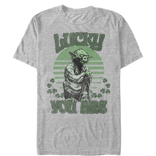 Men’s Star Wars St. Patrick’s Day Yoda Lucky You Are Clovers T-Shirt