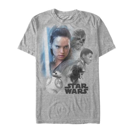 Men’s Star Wars The Last Jedi Rey Rebel Collage T-Shirt