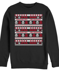 Men’s Star Wars Ugly Christmas Dark Side Helmets Sweatshirt