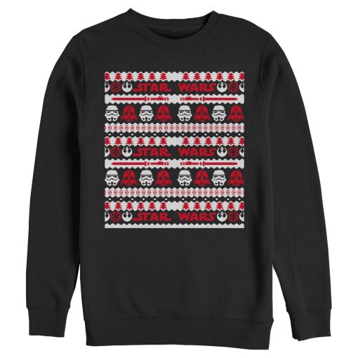 Men’s Star Wars Ugly Christmas Dark Side Helmets Sweatshirt