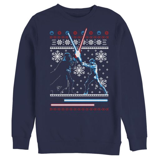 Men’s Star Wars Ugly Christmas Lightsaber Duel Sweatshirt