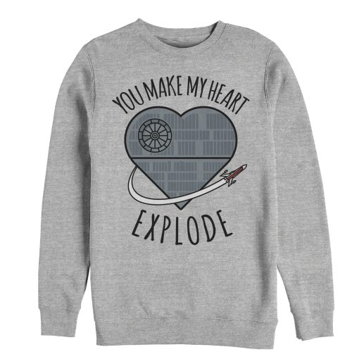 Men’s Star Wars Valentine Death Star Heart Sweatshirt