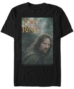 Men’s The Lord of the Rings Fellowship of the Ring Aragorn Movie Poster T-Shirt