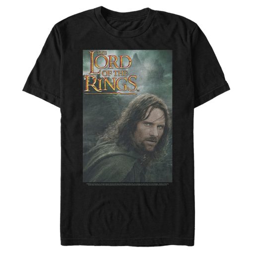 Men’s The Lord of the Rings Fellowship of the Ring Aragorn Movie Poster T-Shirt