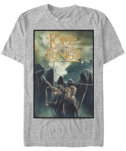 Men’s The Lord of the Rings Fellowship of the Ring Four Hobbits Movie Poster T-Shirt