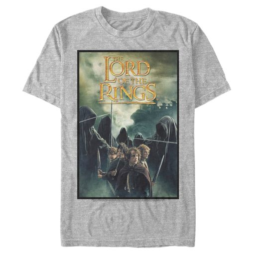 Men’s The Lord of the Rings Fellowship of the Ring Four Hobbits Movie Poster T-Shirt