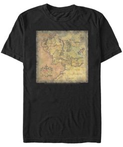 Men’s The Lord of the Rings Fellowship of the Ring Map of Middle Earth T-Shirt