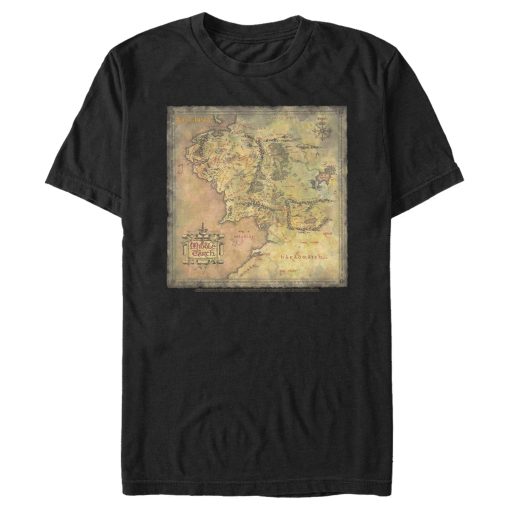 Men’s The Lord of the Rings Fellowship of the Ring Map of Middle Earth T-Shirt