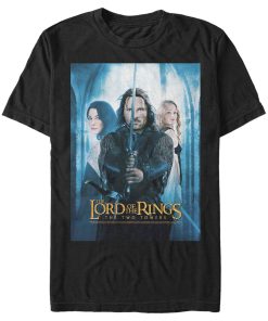 Men’s The Lord of the Rings Two Towers Aragorn Arwen and Galadriel Logo T-Shirt