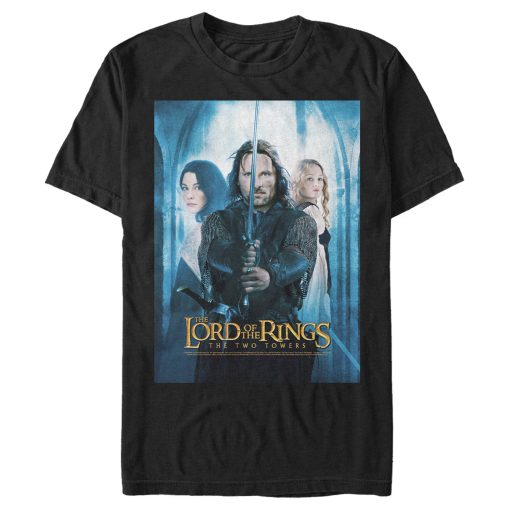 Men’s The Lord of the Rings Two Towers Aragorn Arwen and Galadriel Logo T-Shirt