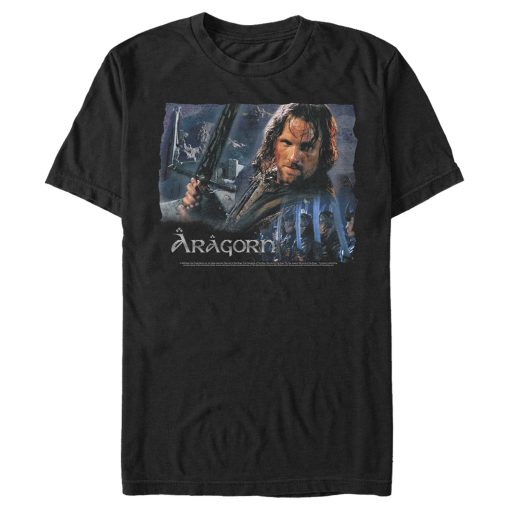 Men’s The Lord of the Rings Two Towers Aragorn Ready for Battle T-Shirt