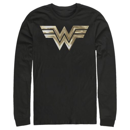 Men’s Wonder Woman 1984 Metallic Logo Long Sleeve Shirt