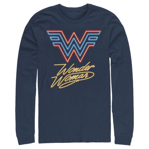 Men’s Wonder Woman 1984 Neon Logo Glow Long Sleeve Shirt