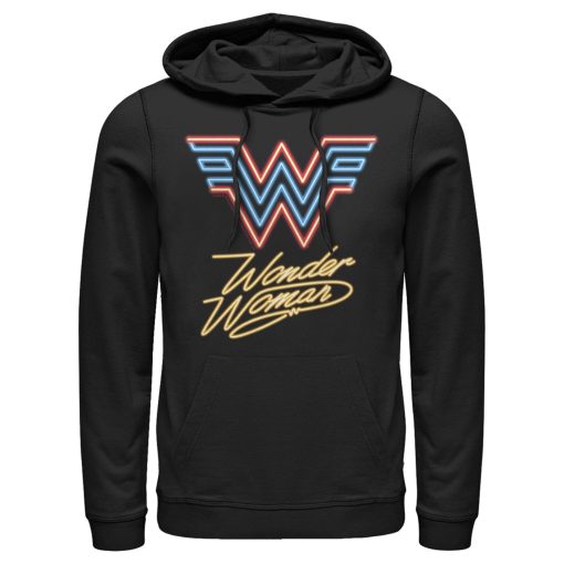 Men’s Wonder Woman 1984 Neon Logo Glow Pull Over Hoodie