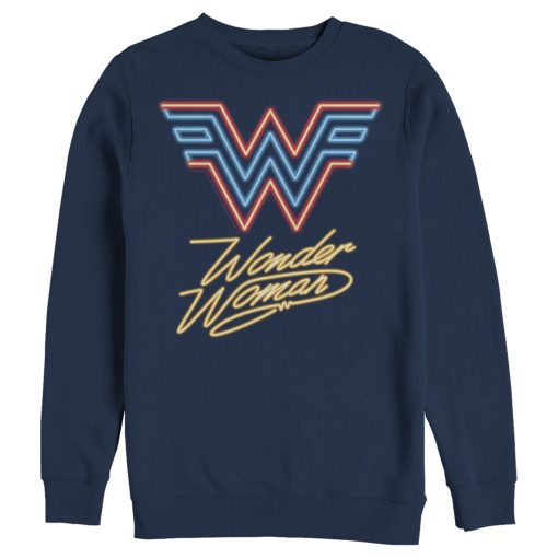 Men’s Wonder Woman 1984 Neon Logo Glow Sweatshirt